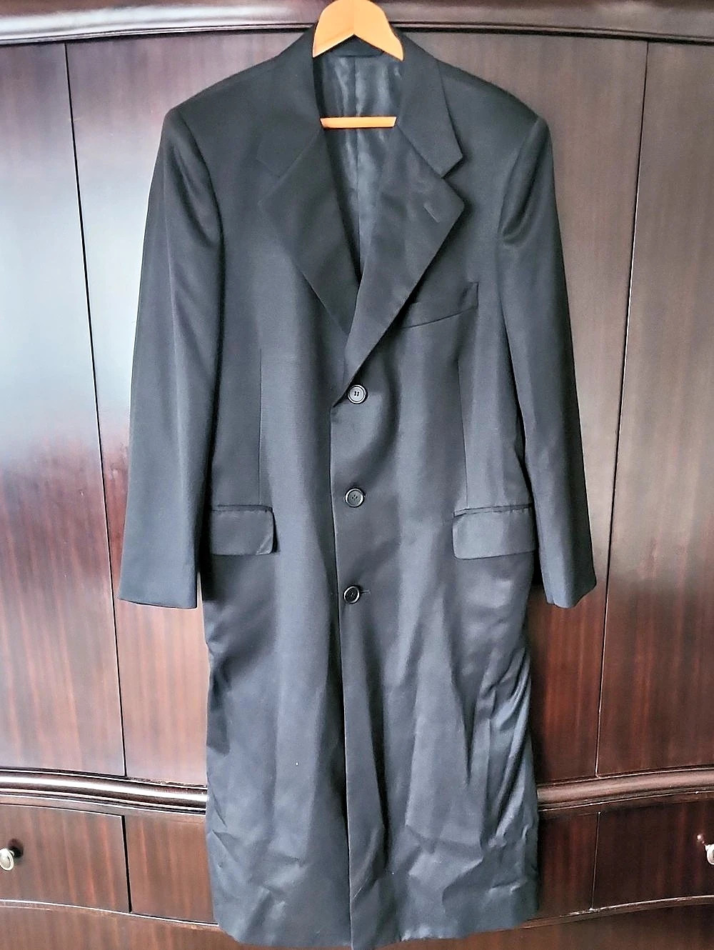 Hickey-Freeman Overcoat Wool Black Size 41 REG Like New